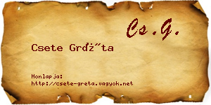 Csete Gréta névjegykártya